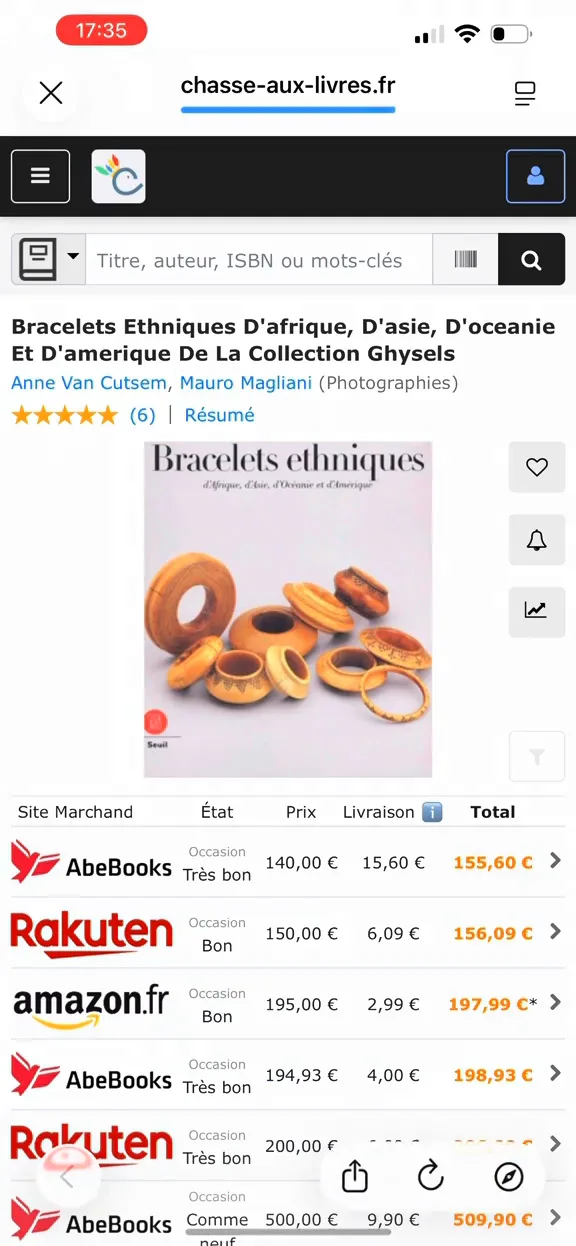 Comparaison des offres concurrentes sur Chasse aux livres : AbeBooks 155,60 euros, Rakuten 156,09 euros, Amazon 197,99 euros