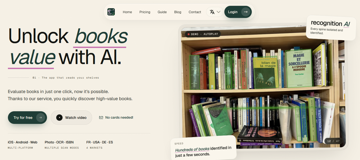 BiblioScan – AI Book Scanning App to Sell Used Books Smarter