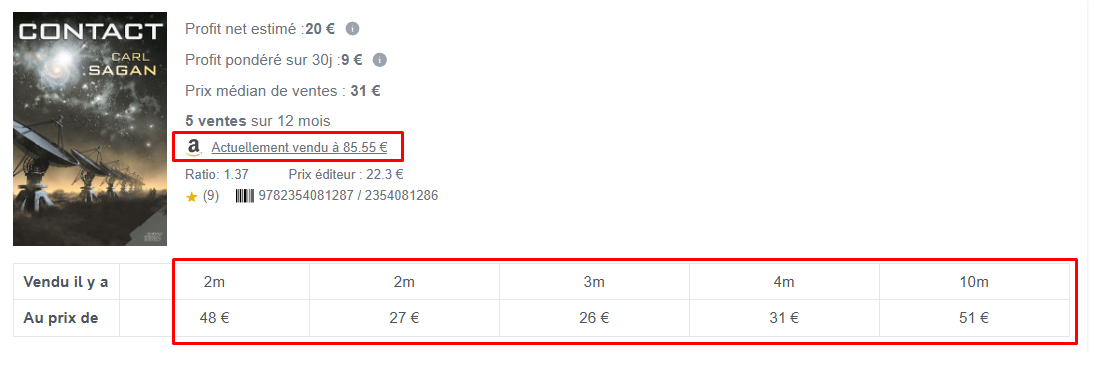 Book scan view in Biblioscan